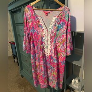 Lilly Pulitzer Pink and Blue size M vibrant Dress